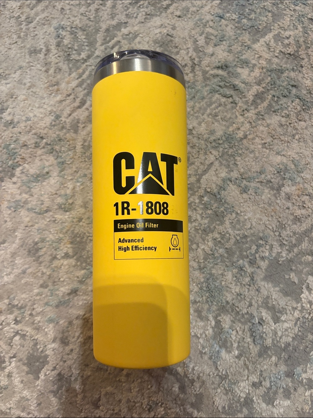 Yellow 1R-1808 Engine Oil Filter Travel Tumbler